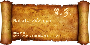 Matola Zágon névjegykártya